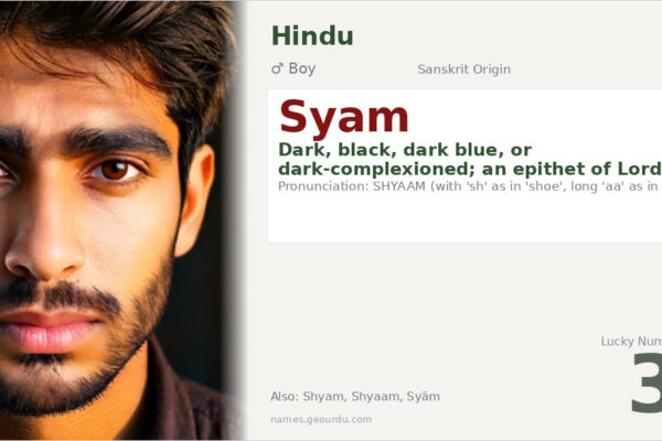 Syam Name Meaning — Sanskrit Origin, Hindu Boy Name & Details (2025)