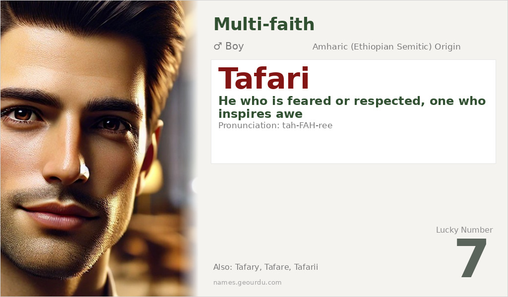 Tafari Name Meaning and Details