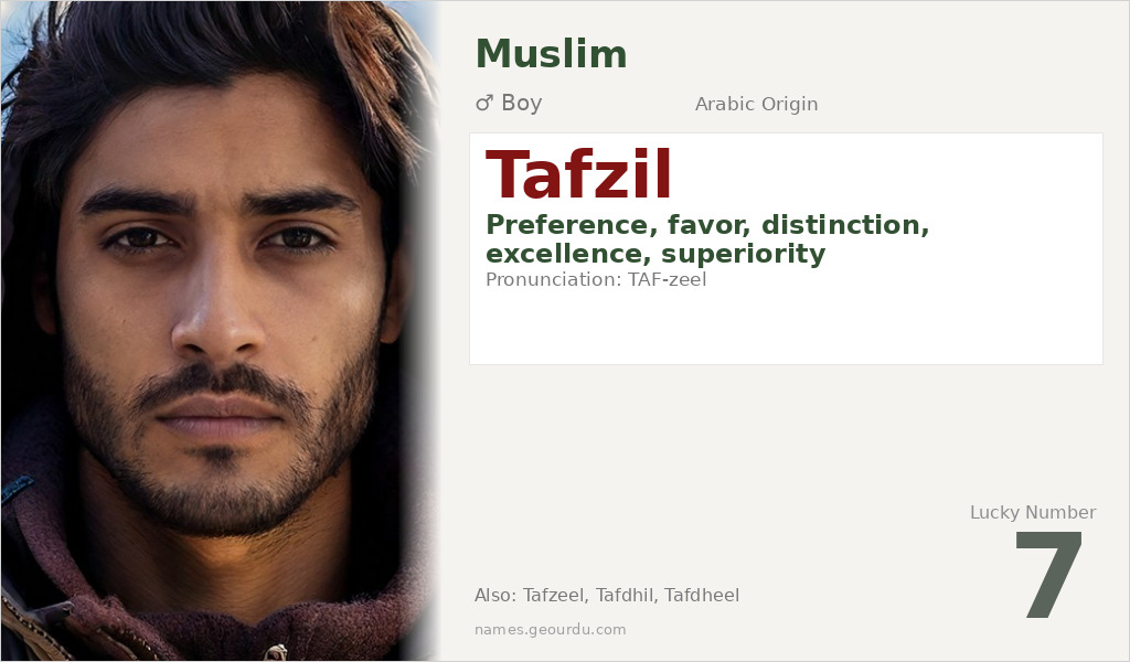 Tafzil Name Meaning and Details