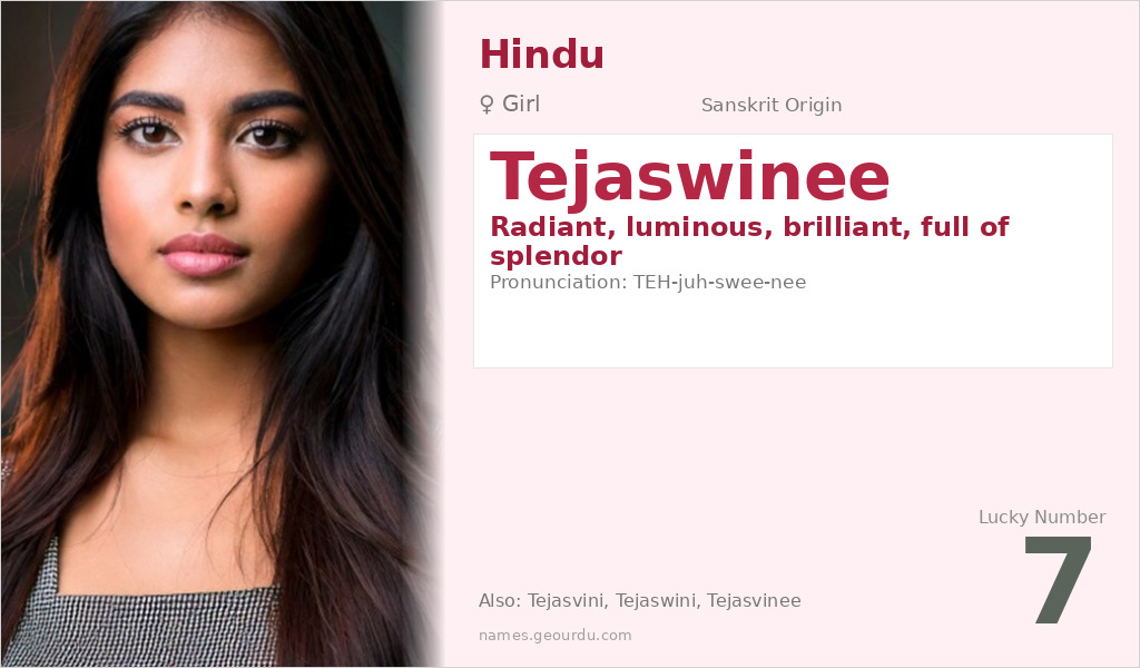 Tejaswinee Name Meaning and Details