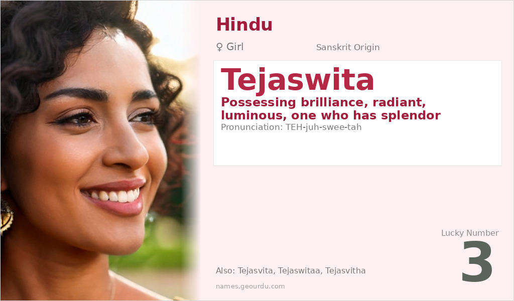 Tejaswita Name Meaning and Details