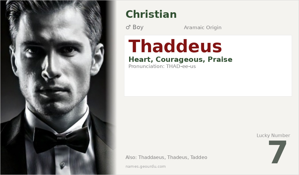 Thaddeus Name Meaning and Details