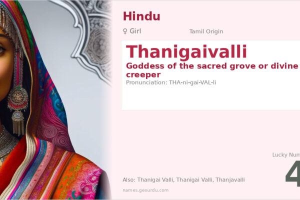 Thanigaivalli Meaning — Tamil Origin, Girl Name & Details (2025)
