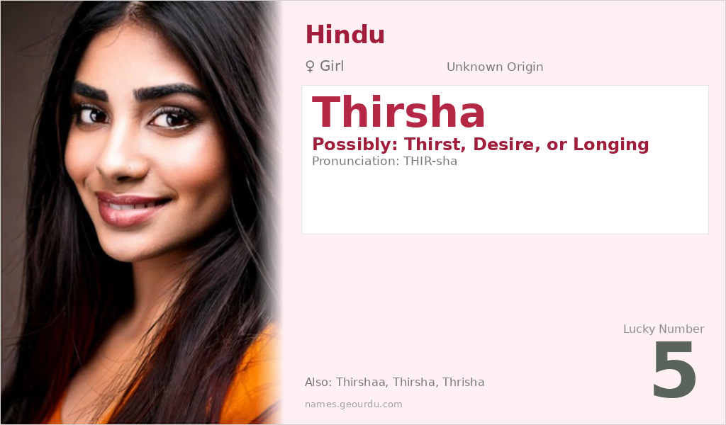 Thirsha Name Meaning and Details