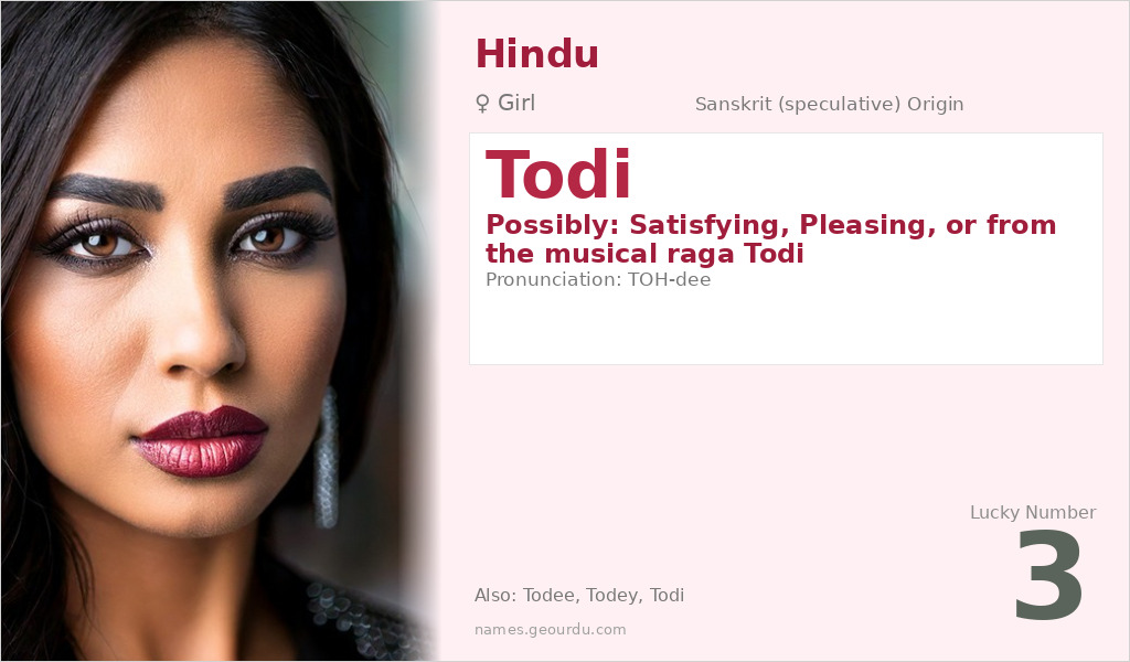 Todi Name Meaning and Details