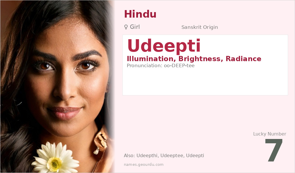 Udeepti Name Meaning and Details