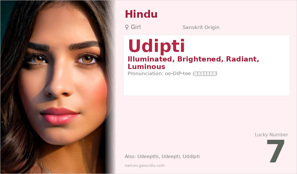 Udipti Name Meaning and Details