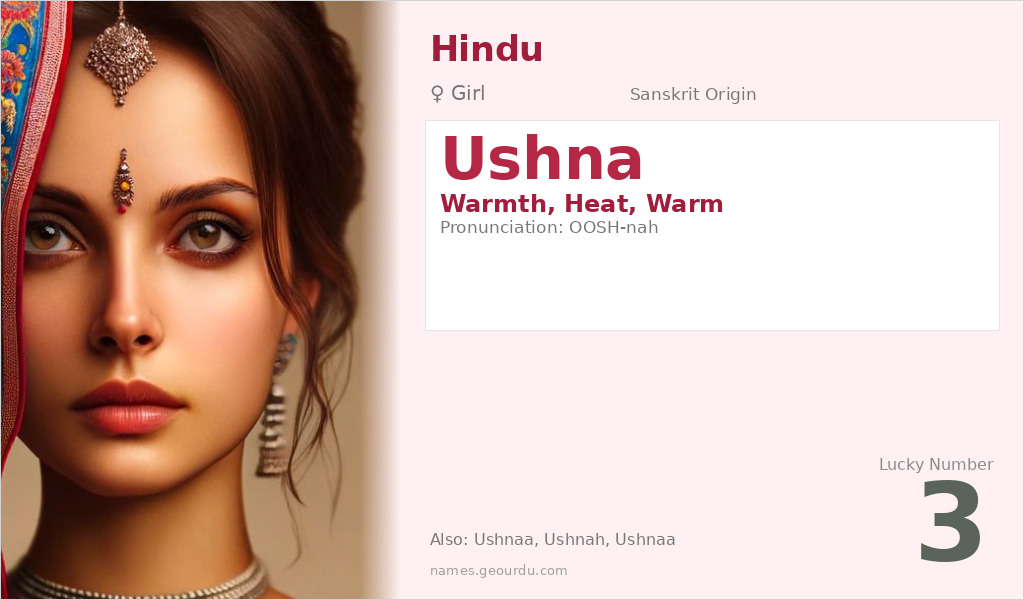 Ushna Name Meaning and Details
