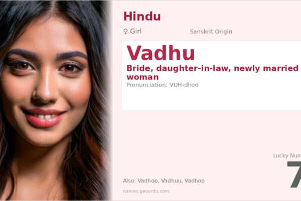 Vadhu Name Meaning — Sanskrit Origin, Girl Name & Details (2025)