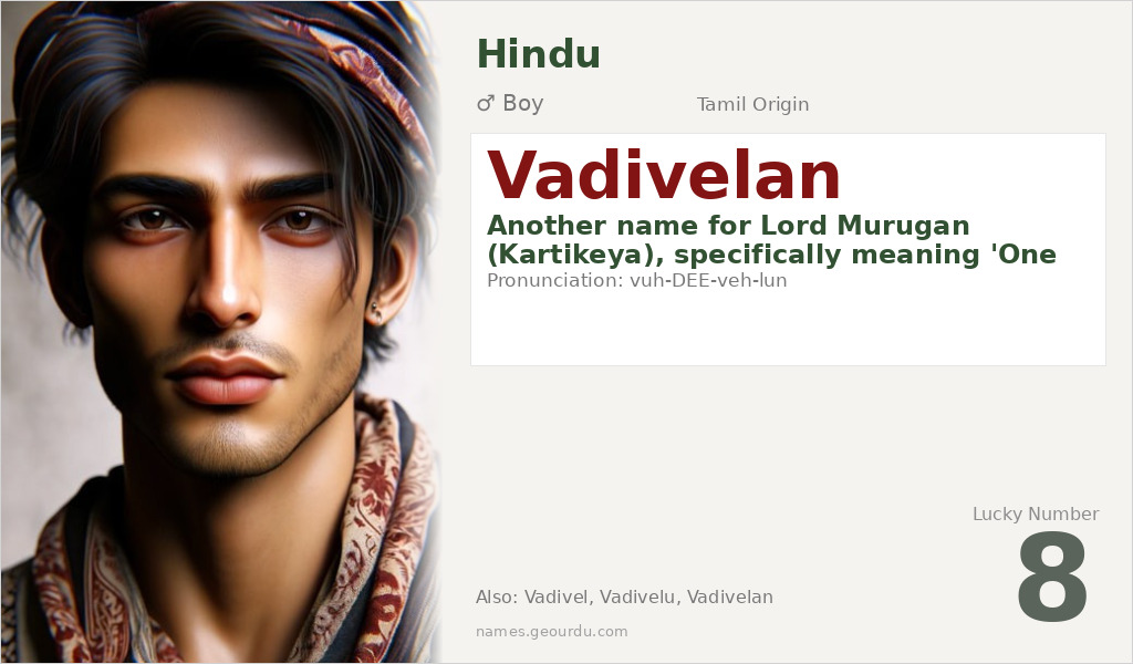 Vadivelan Name Meaning and Details