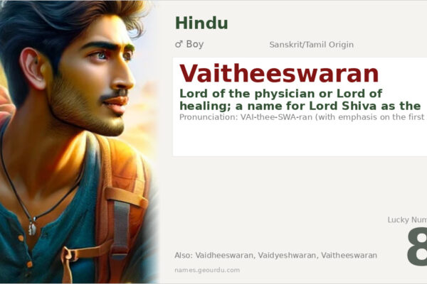 Vaitheeswaran Meaning — Origin, Gender & Details (2025)