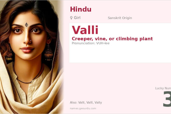Valli Name Meaning — Origin, Gender & Details (2025)
