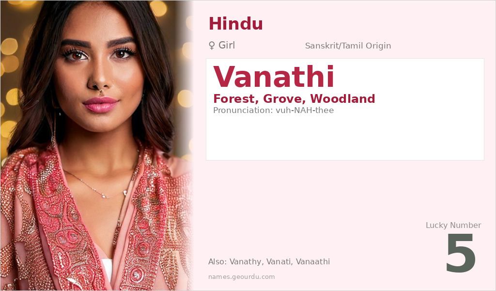 Vanathi Name Meaning and Details