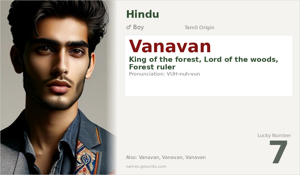 Vanavan Name Meaning and Details
