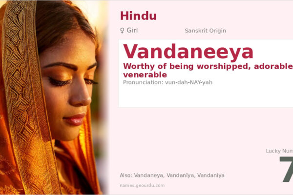 Vandaneeya Name Meaning — Sanskrit Origin, Girl Hindu Name & Details