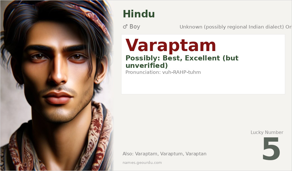 Varaptam Name Meaning and Details