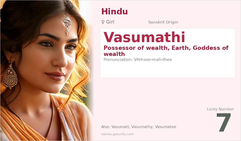 Vasumathi Name Meaning and Details