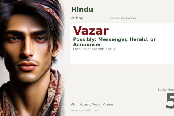 Vazar Name Meaning — Origin, Gender & Details (2025)