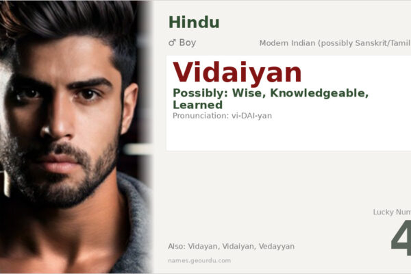 Vidaiyan Name Meaning — Origin, Gender & Details (2025)
