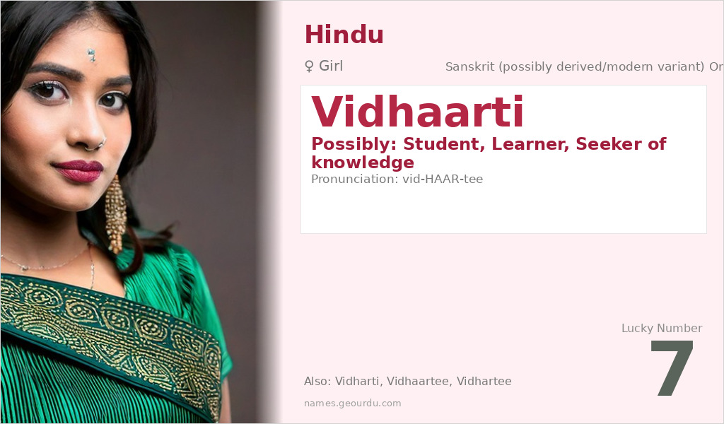 Vidhaarti Name Meaning and Details
