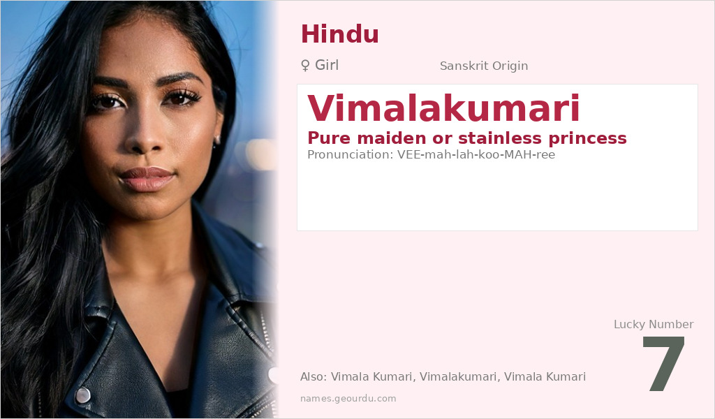 Vimalakumari Name Meaning and Details