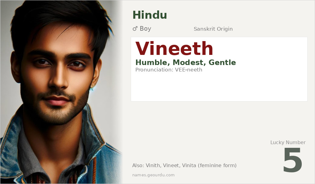 Vineeth Name Meaning and Details