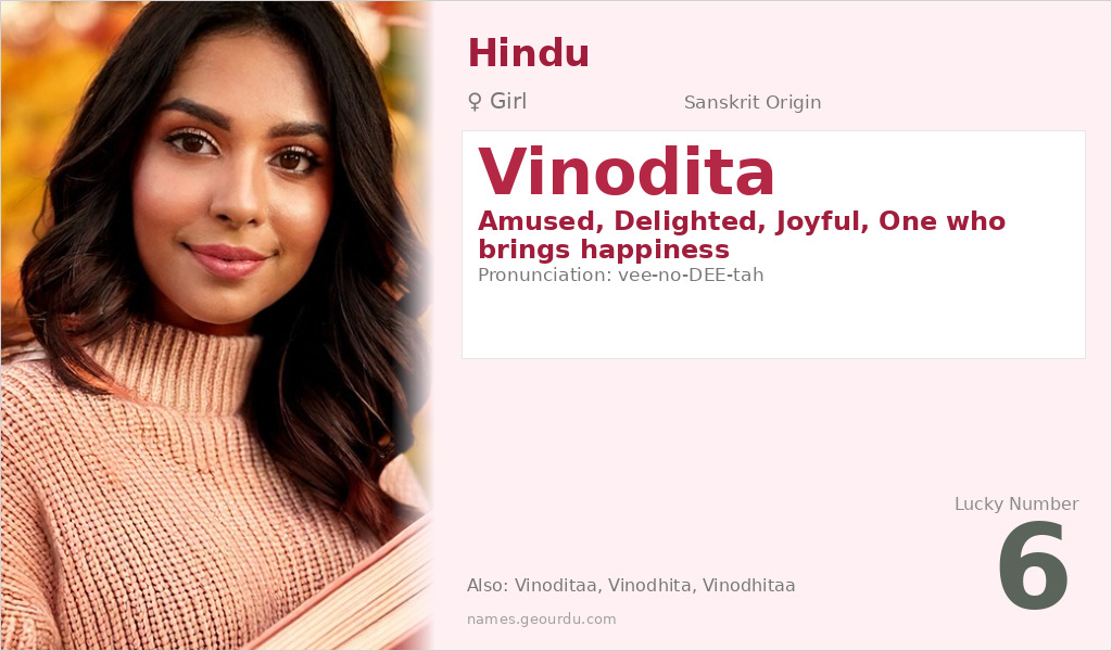 Vinodita Name Meaning and Details