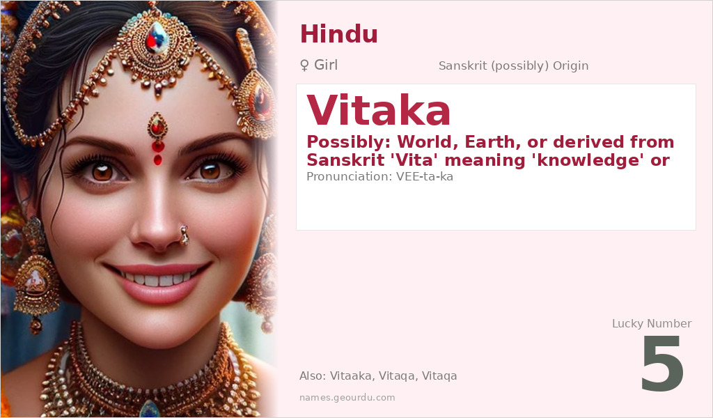 Vitaka Name Meaning and Details
