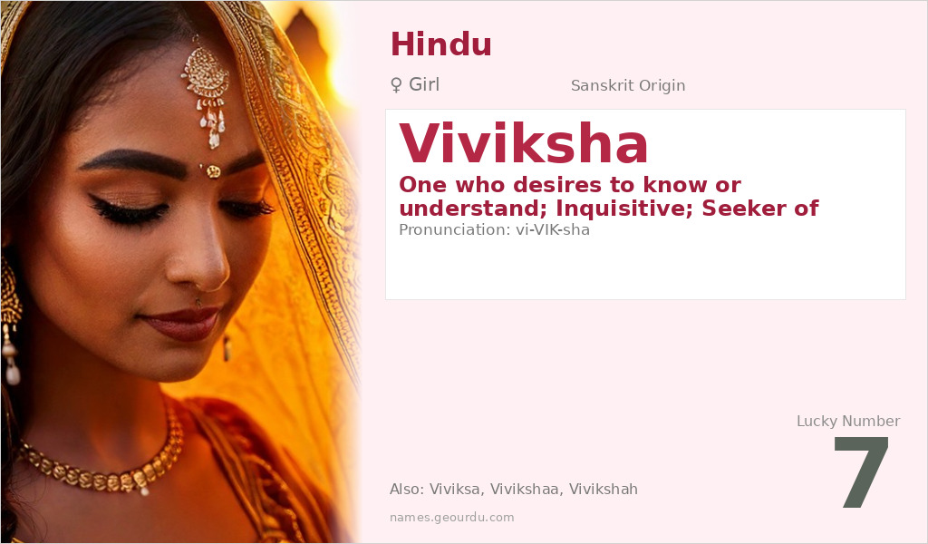 Viviksha Name Meaning and Details