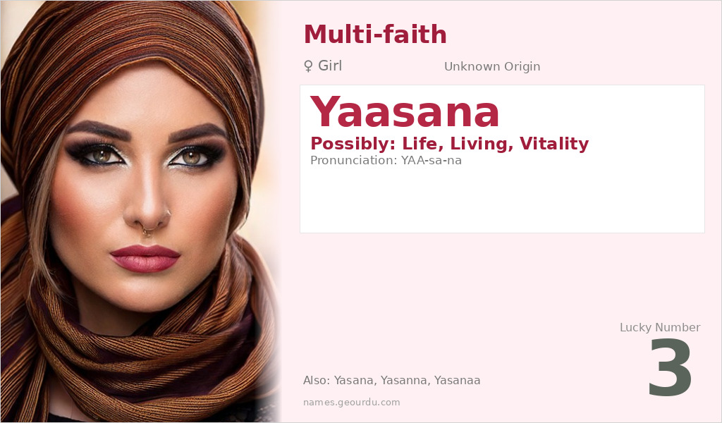 Yaasana Name Meaning and Details