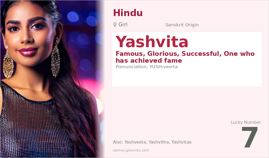 Yashvita Name Meaning and Details