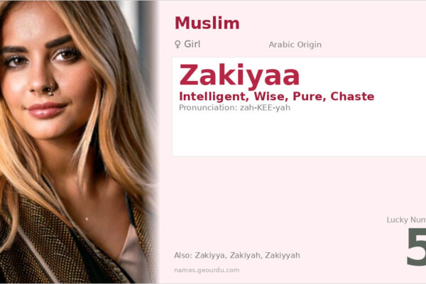 Zakiyaa Name Meaning — Arabic Origin, Girl Name & Details (2025)