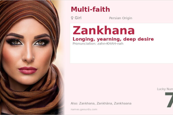 Zankhana Name Meaning — Persian Origin, Girl Name & Details (2025)