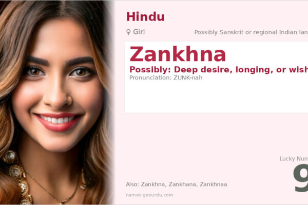 Zankhna Name Meaning — Origin, Gender & Details (2025)